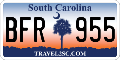 SC license plate BFR955