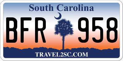 SC license plate BFR958