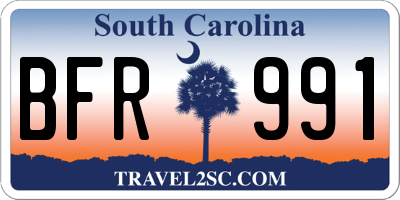 SC license plate BFR991