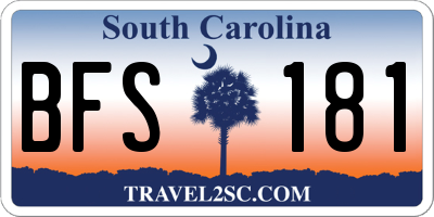 SC license plate BFS181