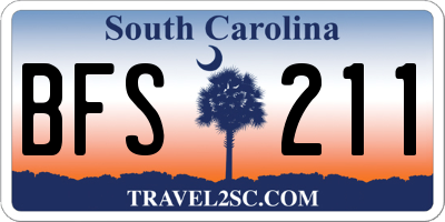 SC license plate BFS211