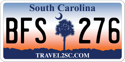 SC license plate BFS276