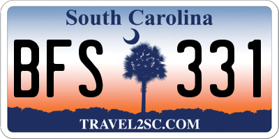 SC license plate BFS331