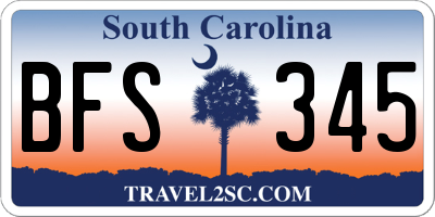 SC license plate BFS345