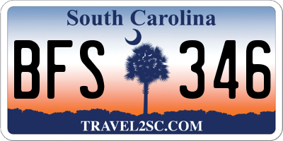 SC license plate BFS346