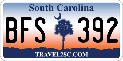 SC license plate BFS392