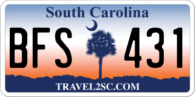 SC license plate BFS431