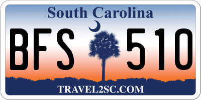 SC license plate BFS510
