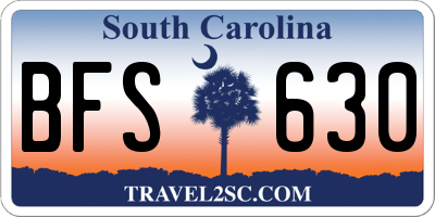 SC license plate BFS630