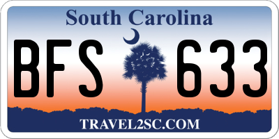 SC license plate BFS633