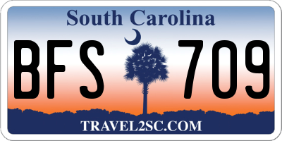 SC license plate BFS709