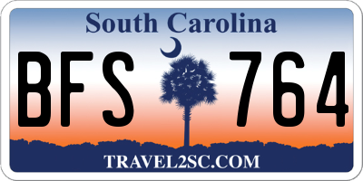 SC license plate BFS764