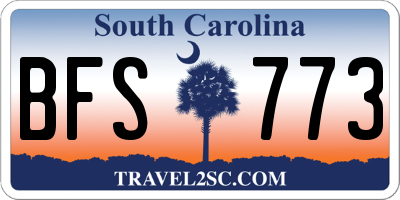 SC license plate BFS773