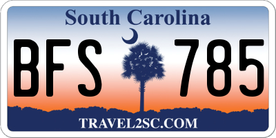 SC license plate BFS785