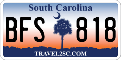 SC license plate BFS818