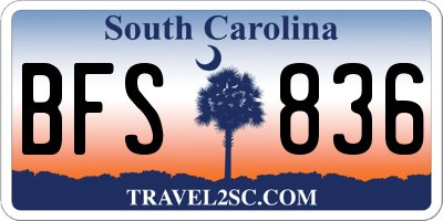 SC license plate BFS836