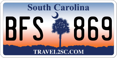 SC license plate BFS869