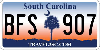 SC license plate BFS907