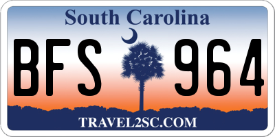 SC license plate BFS964
