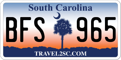 SC license plate BFS965