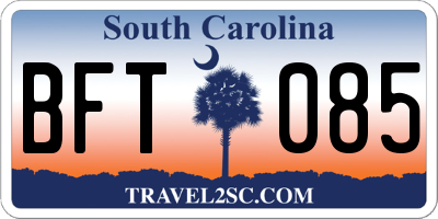 SC license plate BFT085