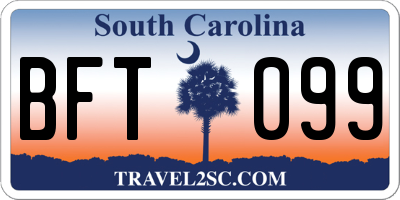 SC license plate BFT099