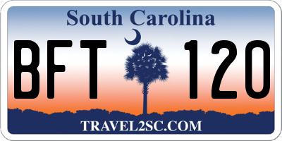 SC license plate BFT120