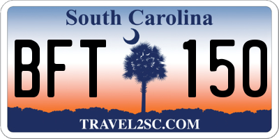 SC license plate BFT150