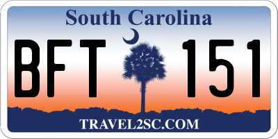 SC license plate BFT151