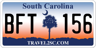 SC license plate BFT156