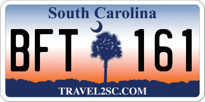 SC license plate BFT161