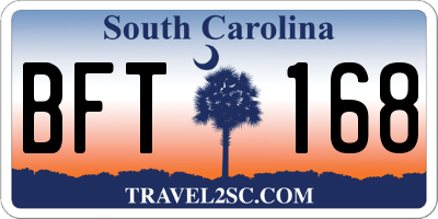 SC license plate BFT168
