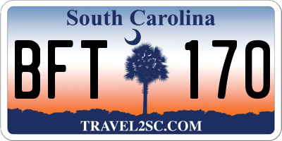 SC license plate BFT170