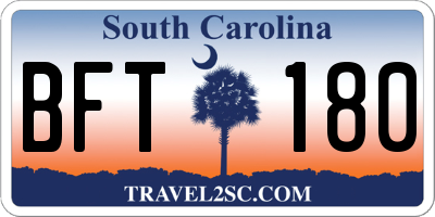 SC license plate BFT180