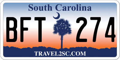 SC license plate BFT274