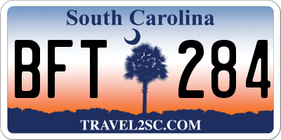 SC license plate BFT284