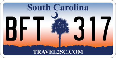 SC license plate BFT317