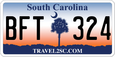 SC license plate BFT324