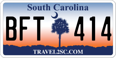 SC license plate BFT414