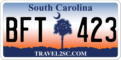 SC license plate BFT423