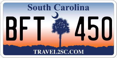 SC license plate BFT450