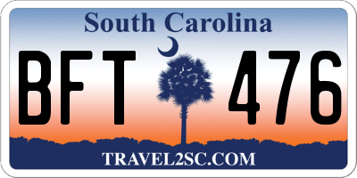 SC license plate BFT476