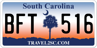 SC license plate BFT516