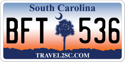 SC license plate BFT536