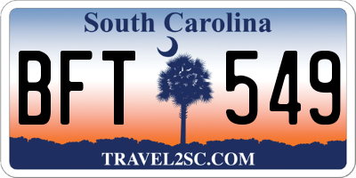 SC license plate BFT549