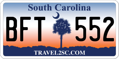 SC license plate BFT552