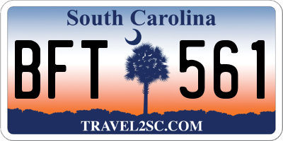 SC license plate BFT561