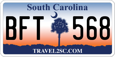 SC license plate BFT568
