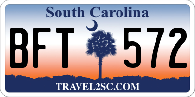 SC license plate BFT572
