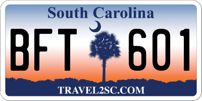 SC license plate BFT601